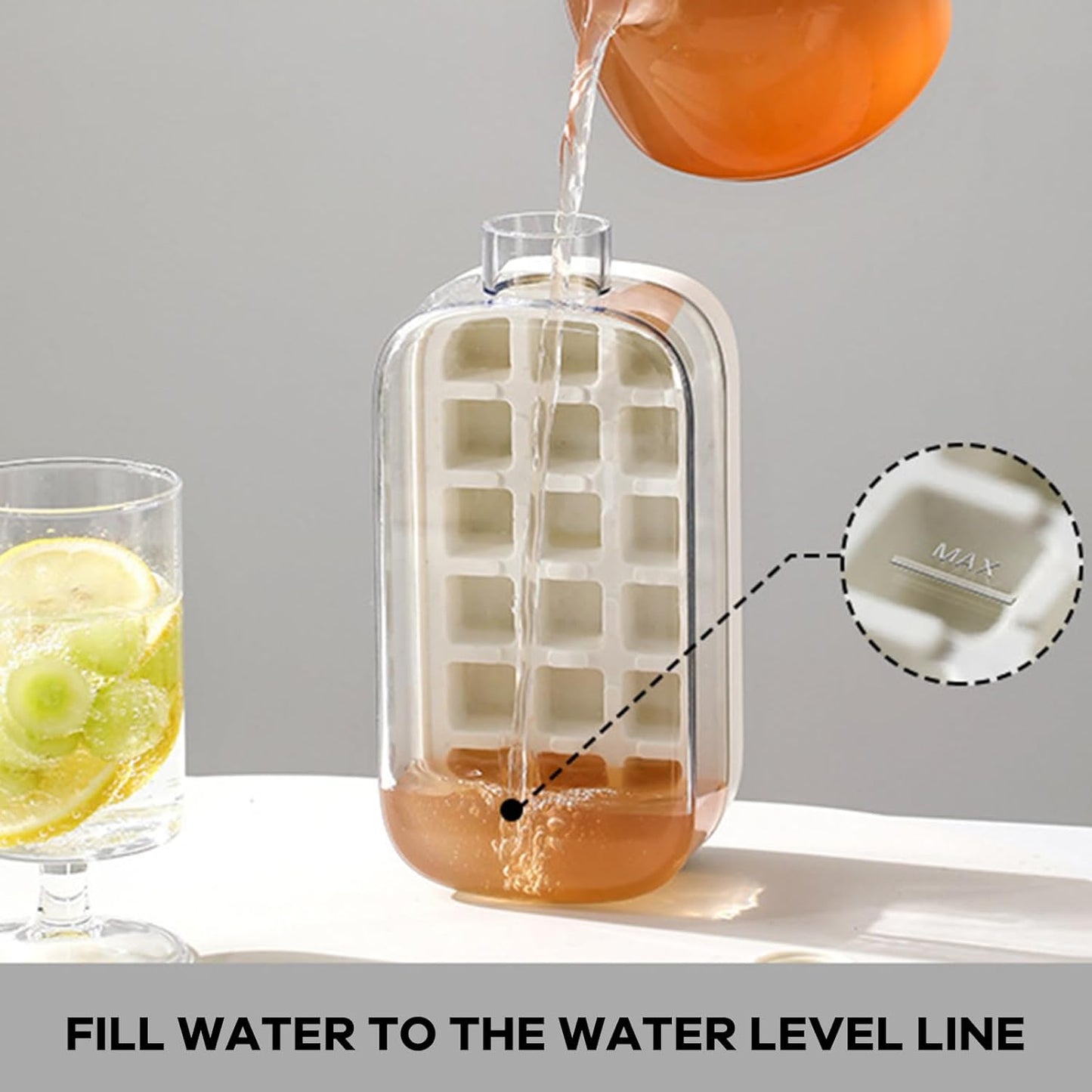 Ice Cube Tray Kettle Easy Pop Out Ice Mold for Ideal for Home Ice Making Beverage Cups Sports Water Bottles Fitness Drinks and Outdoor use (Large size)