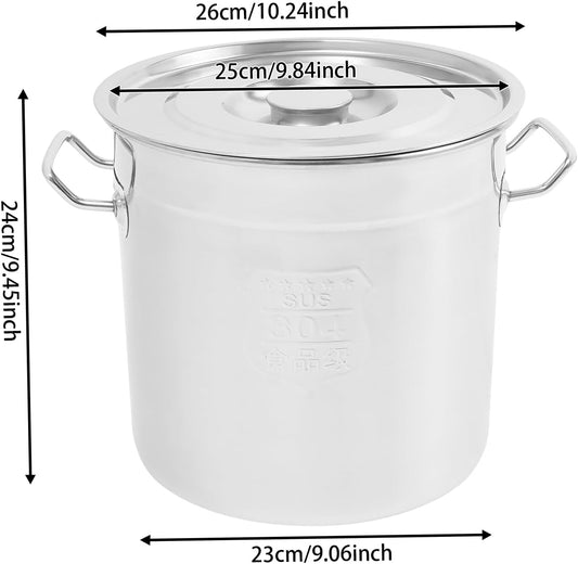 Stock Pot with Lid, 304 Stainless Steel Big Pots for Cooking, 12 Quart Stockpots with Hanging Lid and Handle, Anti-Corrosion, Anti-Rust, Used for Induction Stoves, Gas Stoves, Electric Stoves