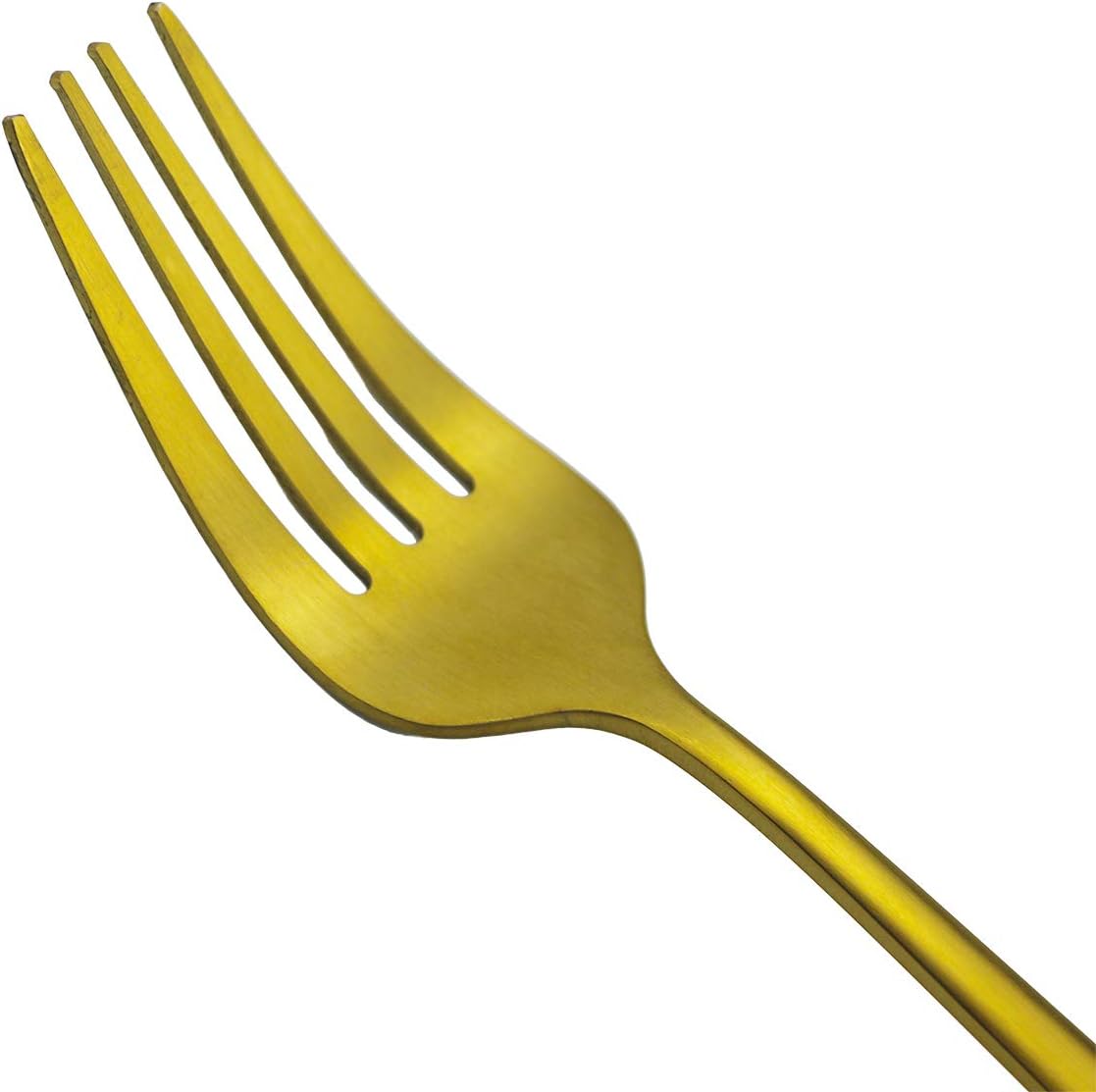 60-Piece Modern Matte Silverware Set, Uniturcky 304 Stainless Steel Flatware Cutlery Set, Elegant Kitchen Utensils Service For 12, Includes Dinner Knives/Spoons/Forks, Gold Satin Finish