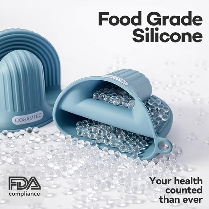 Silicone Oven Mitts Heat Resistant Mini Oven Gloves and Pot Holders Set for Kitchen Non Slip Waterproof Pinch Grips for Cooking and Baking Set of 2