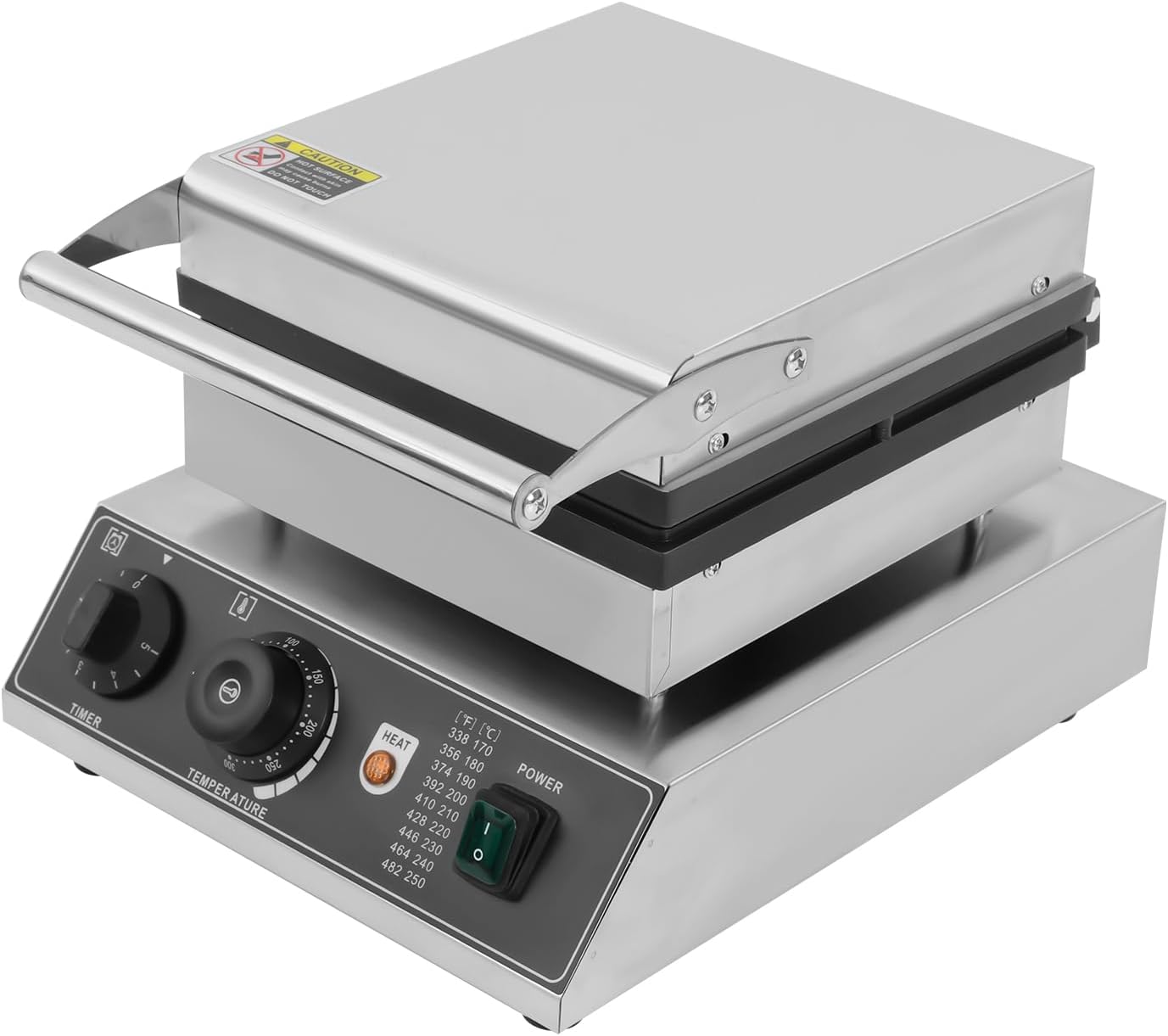 Commercial Waffle Maker, 1750W Electric Waffle Bowl Maker, Stainless Steel Waffle Making Machine with 4 Molds & Practical Handle for Restaurant Bakery Snack Bar Family