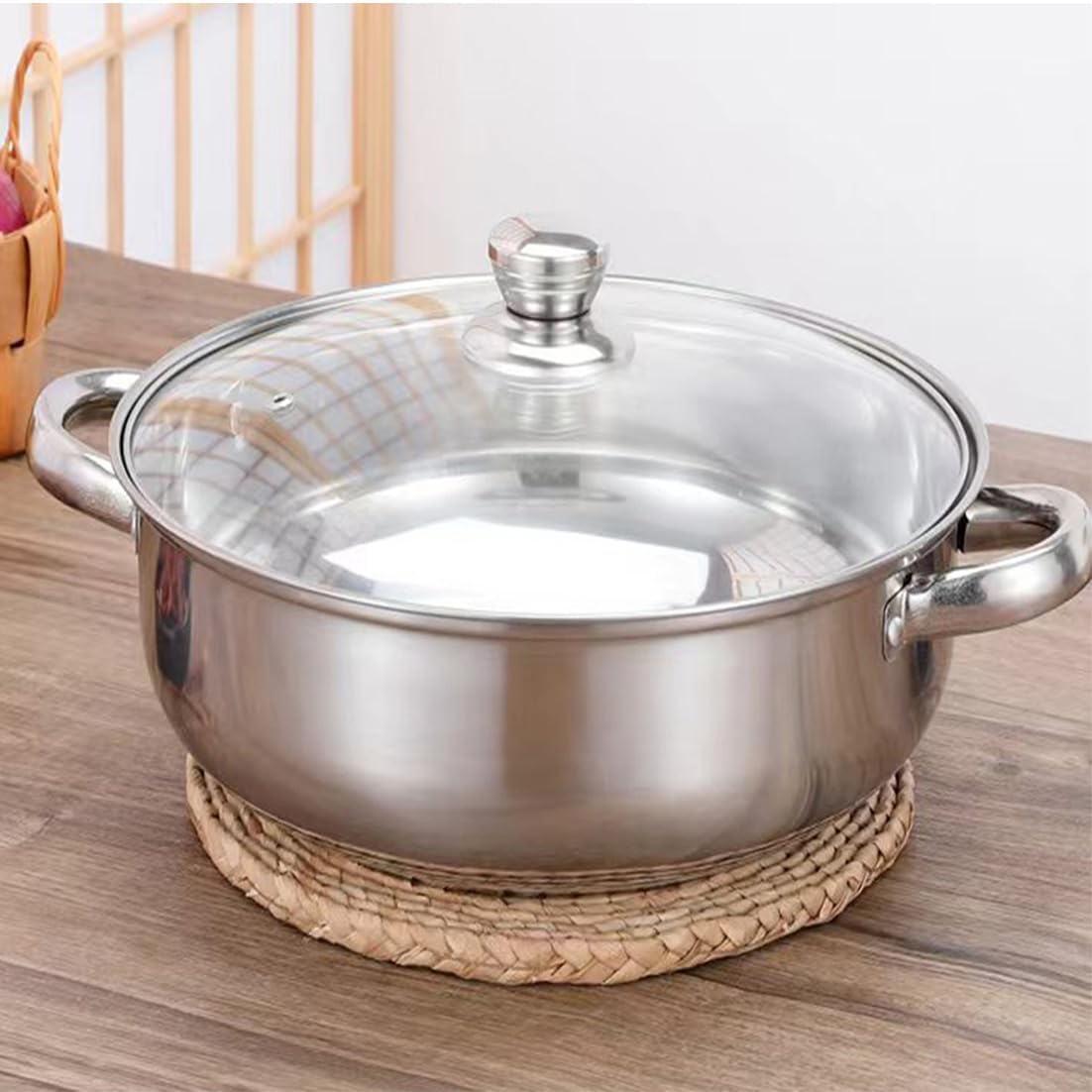 Steamer for Cooking, 3.0 Quarts Stainless Steel Steamer Pot, 2-Tier Food Steam Pots with Lid for Cooking Vegetables, Seafood, Soups, Stews and Pasta, 8.5 x 7.3 inch