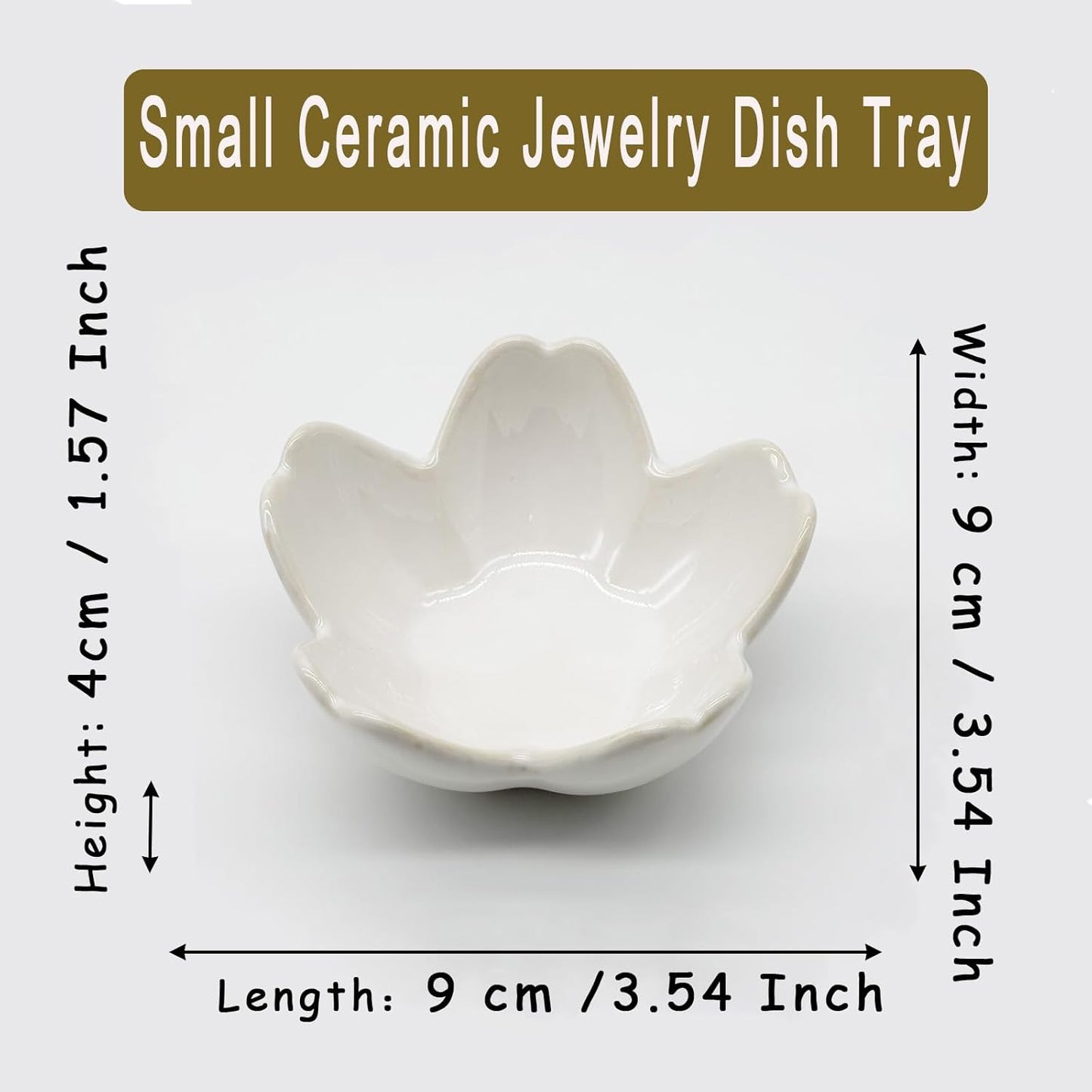 Small Flower Ring Dish Jewlery Tray, Ceramic Jewelry Dish Tray Cute Room Nightstand Decor Trinket Dish Bathroom Ring Holder Jewelry Plate Bowl Christmas Friendship Birthday Gifts for Women Mom