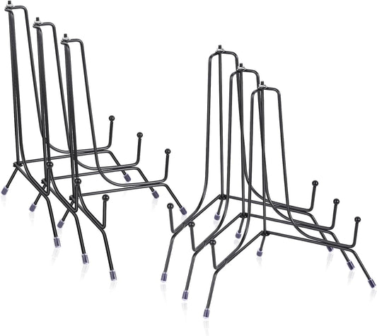 6 Pack Upgraded Plate Display Stands, 8 Inch Anti-Slip Iron Photo Holder Stands Book Display Stands, Compatible 8 to 12 Inch Decorative Plates, Picture Frames and Artworks