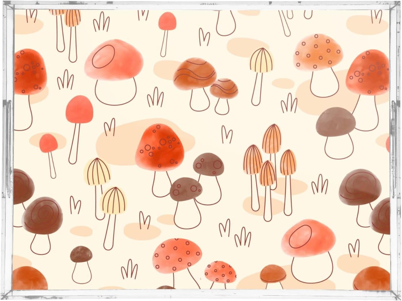 Acrylic Serving Tray with Handles Spill Proof Kitchen Storage Tray Clear Decorative Tray Makeup Drawer Organizer Storage Tray for Bathroom Living Room Ottoman 15.7x11.8Inches