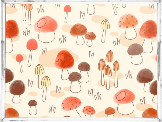 Acrylic Serving Tray with Handles Spill Proof Kitchen Storage Tray Clear Decorative Tray Makeup Drawer Organizer Storage Tray for Bathroom Living Room Ottoman 15.7x11.8Inches