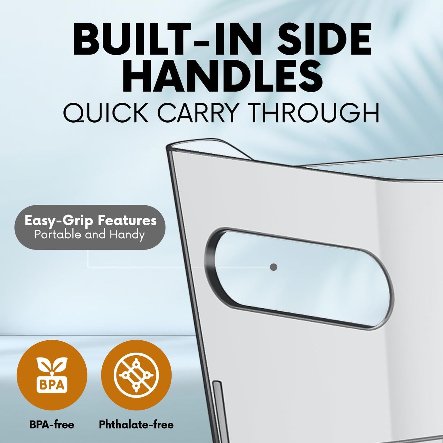 Clear Plastic Storage Bins, Perfect for Kitchen Organization or Pantry Organizers and Storage, Refrigerator Freezer Fridge Organizer Storage Containers Bin for Organizing Medicine Cabinet Organizer