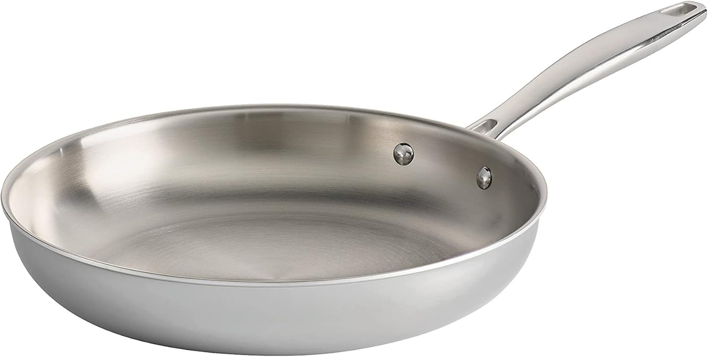 Tramontina Signature Tri-Ply Clad Stainless Steel 10-Inch Frying Pan, Induction-Ready Skillet, Dishwasher-Safe, NSF-Certified, Made in Brazil