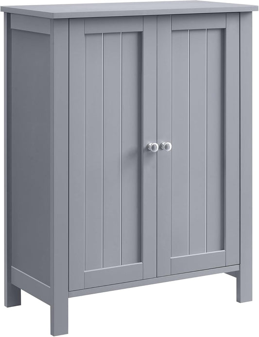 VASAGLE Floor Storage Cabinet, Freestanding Storage Unit with 2 Adjustable Shelves, for Bathroom Living Room Dining Kitchen, 11.8 x 23.6 x 31.5 Inches, Dove Gray UBCB060P36