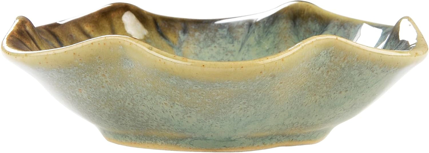 2PCS Ring Holder Dish, Small Key Bowl, Ceramic Trinket Tray Jewelry Dish Organizing Necklace Earrings for Mom Friend Sister, All Jewelries Are NOT Included. Crystal Green.