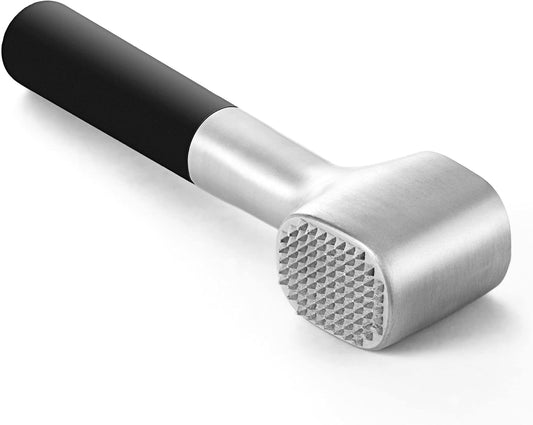 KITEXPERT Meat Tenderizer Hammer with Comfortable-Grip Rubber Handle, Dual-side Meat Mallet for Kitchen, Heavy Duty Meat Pounder Hammer For Tenderizing Steak, Beef and Fish - Black