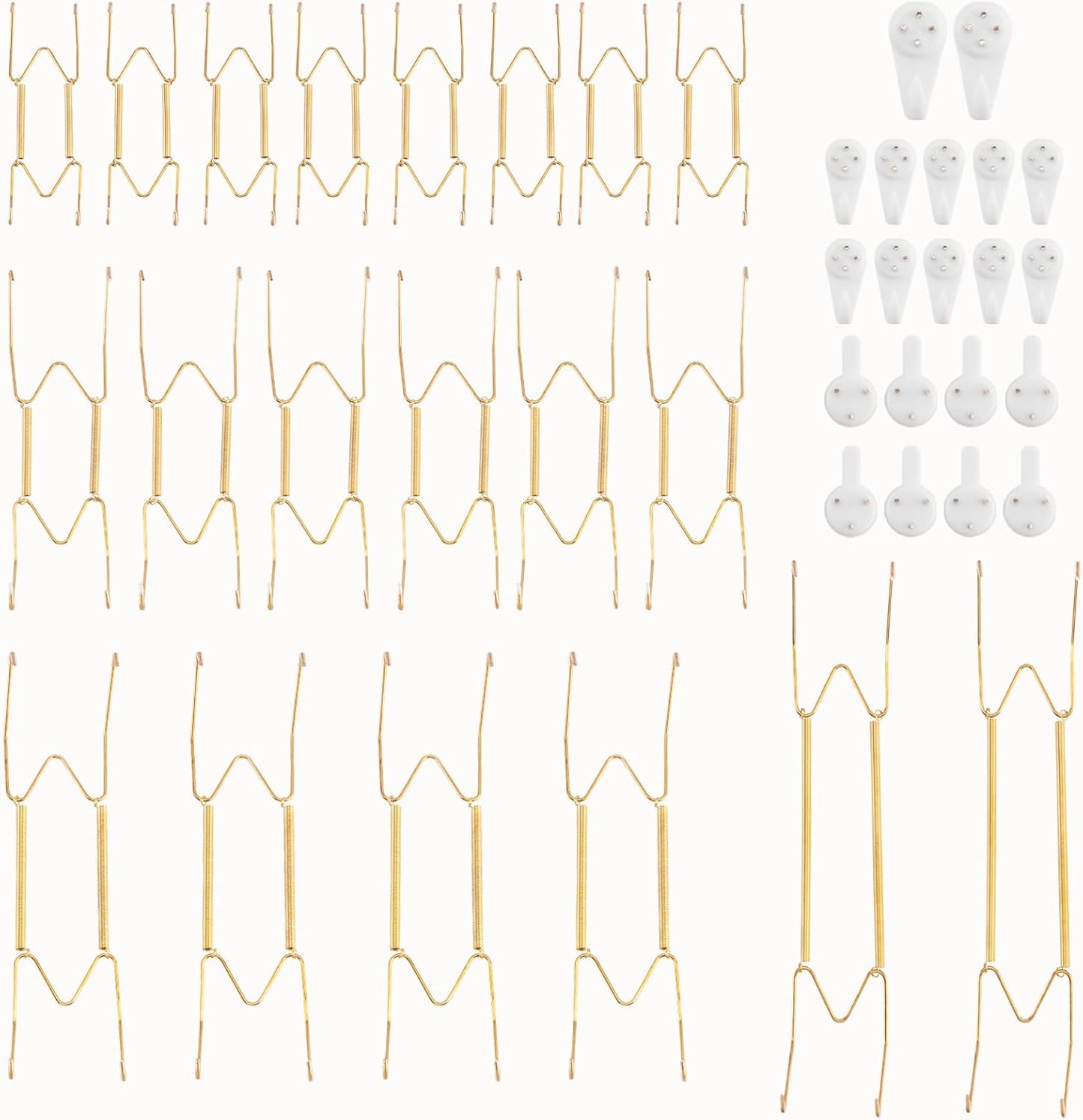 20 Pack 6/8/10/12 Inch Decorative Plate Medium Plate Hangers for The Wall, Invisible Stainless Steel Wall Hangers for Display with Hooks, for Platter/Dish/Picture