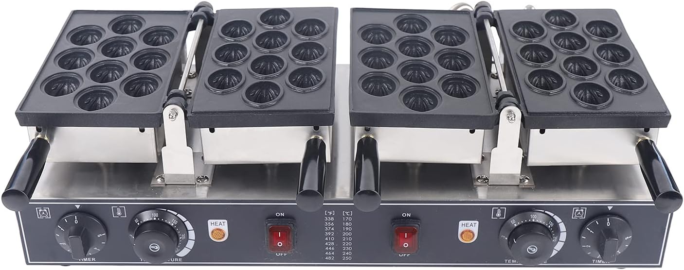 Electric Walnut Cake Maker, 1500W Toaster Baking Breakfast Pan Oven with Temperature Control 20pcs Capacity Electric Nut Waffle Bread Maker for Cooking Breakfast Holiday Parties