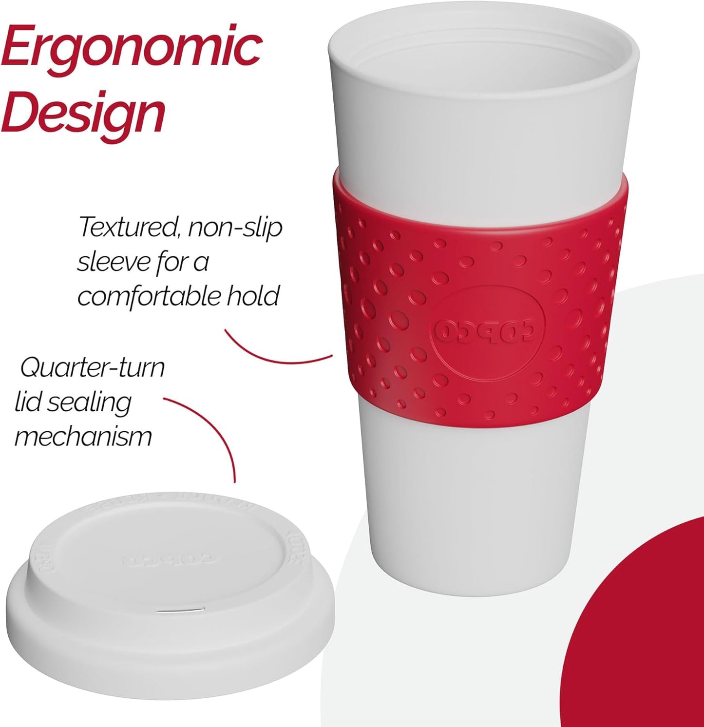 Copco Acadia Travel Mug, 16-Ounce, Cherry Red