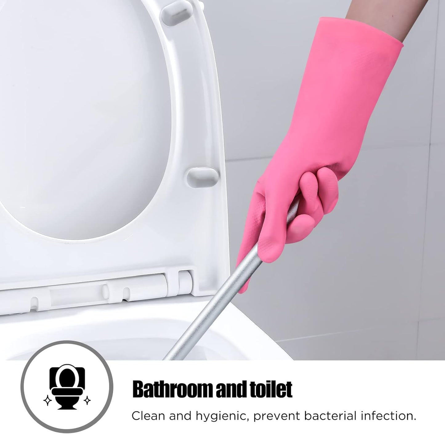 Rubber cleaning gloves 3 or 6 Pairs for Household,Reuseable dishwashing gloves for Kitchen.