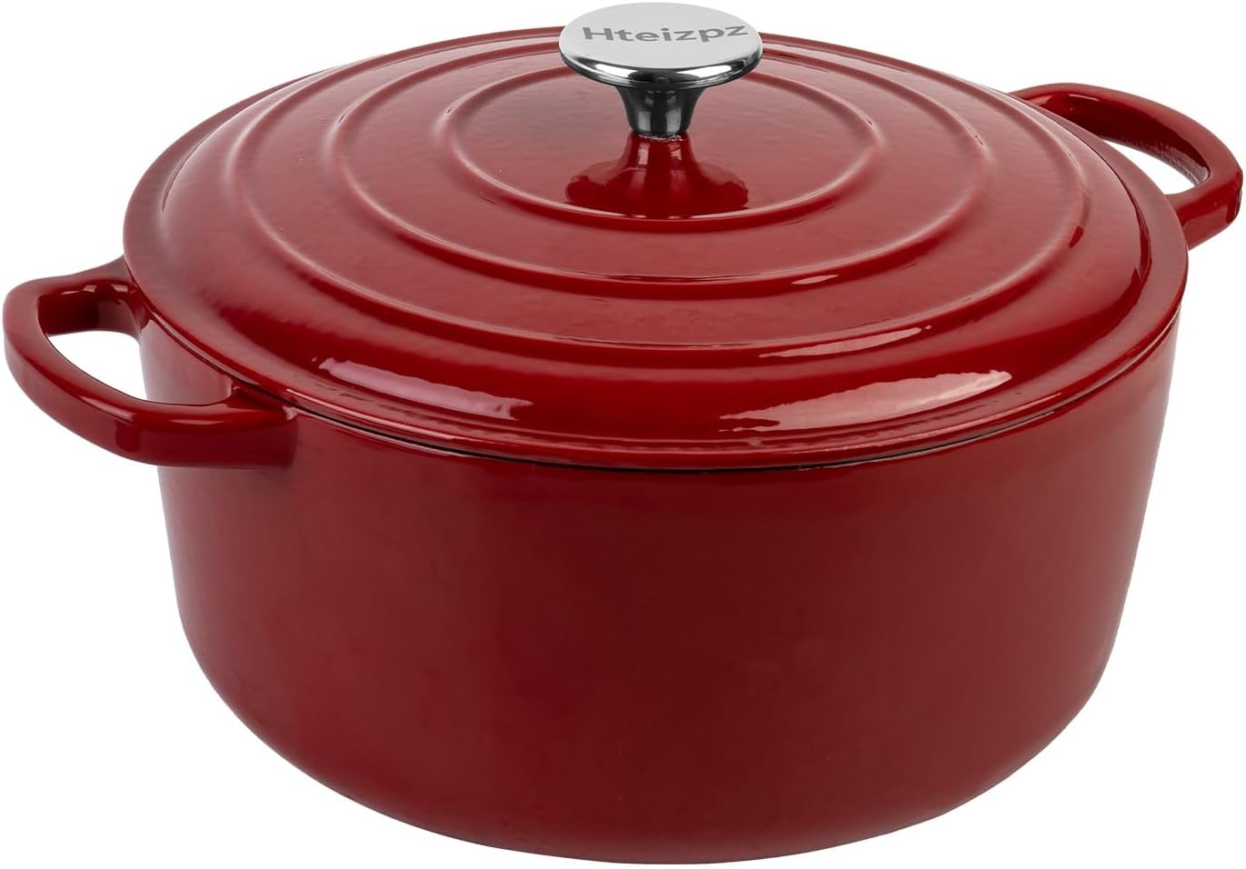 Enameled Cast Iron Dutch Oven Pot with Lid, 3.9 Quart Dutch Oven for Bread Baking, Oven Safe up to 500° F, Suitable for Bread Baking, Braising, Roasting, Stews, Red