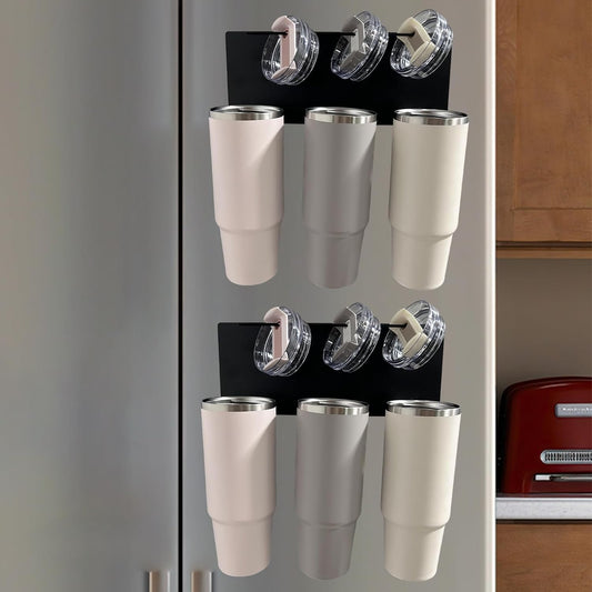 2Pack Magnetic Tumbler Holder for Fridge Magnetic Cup Holder and Refrigerator Cup Organizer for 30/40oz Tumblers Such as Stanley Kitchen Storage & Organization Accessories