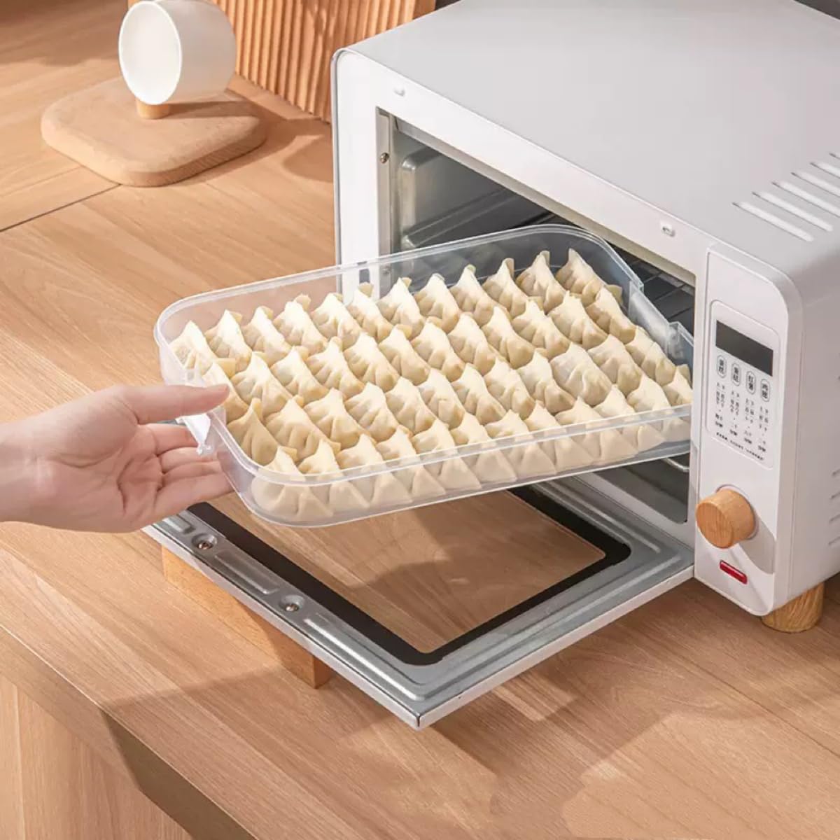 4-layer Cookie Containers,Cookie Carrier with Lid and Handle, Dumpling Box,Food Storage Containers