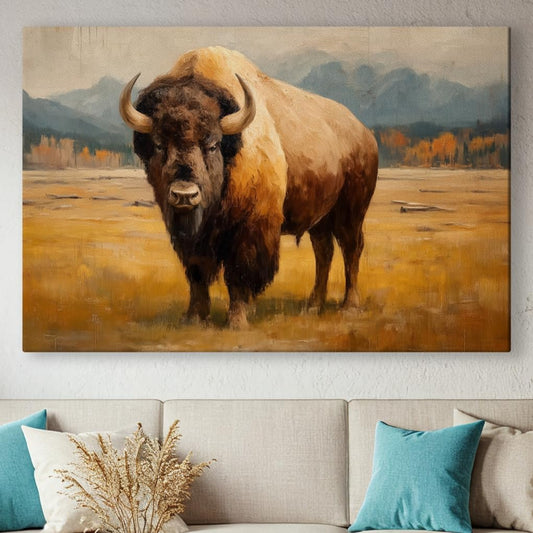 Wildlife Canvas Prints - Wild Animals Home Decor - Medium, Large, and Extra Large Wall Art for Living Room, Bathroom, Kitchen (American Titan, 43L" x 65W")