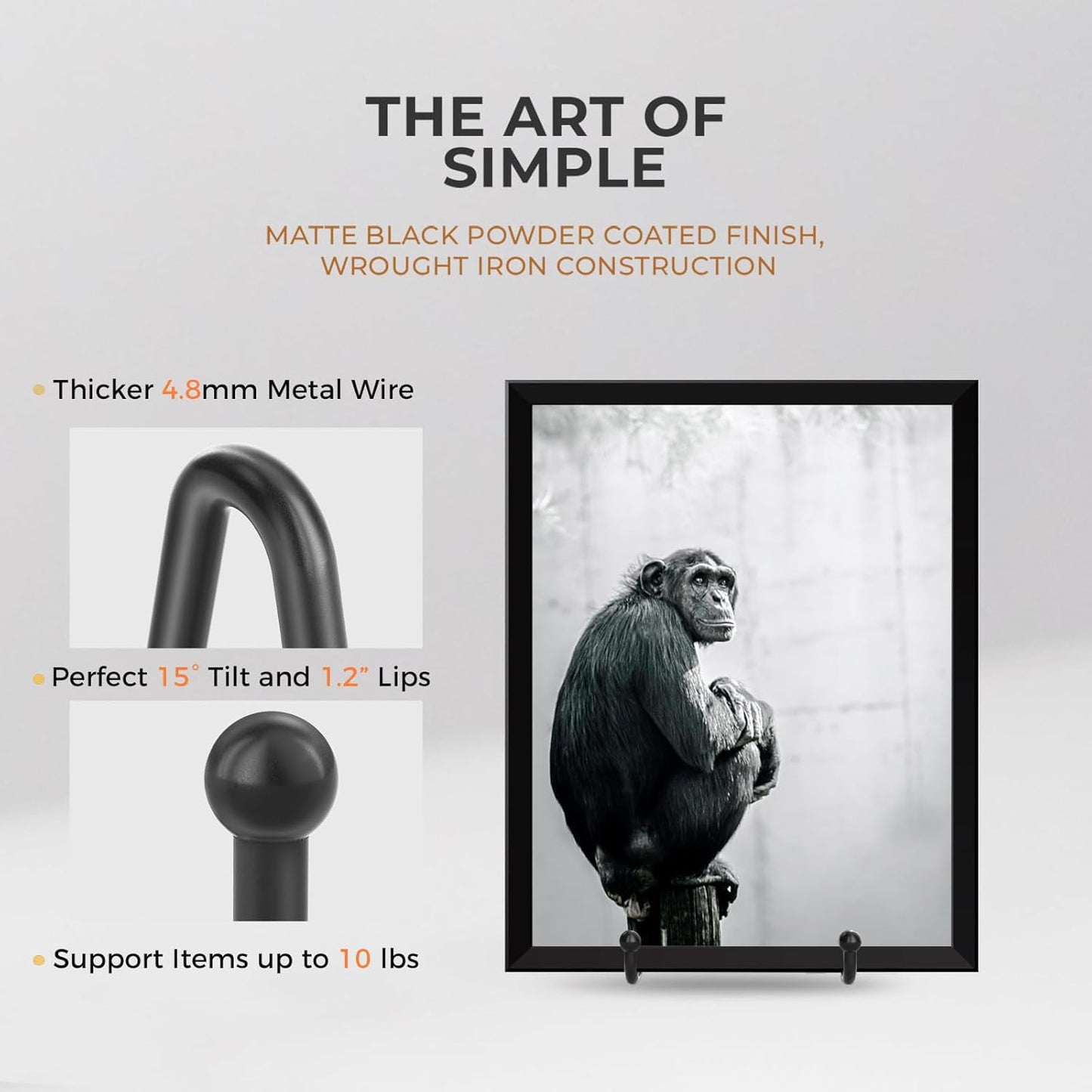 TR-LIFE 3 Pack 4.5 Inch Plate Stands for Display - Easel Holder Stand for Picture Frame, Decorative Platter, Book, Photo