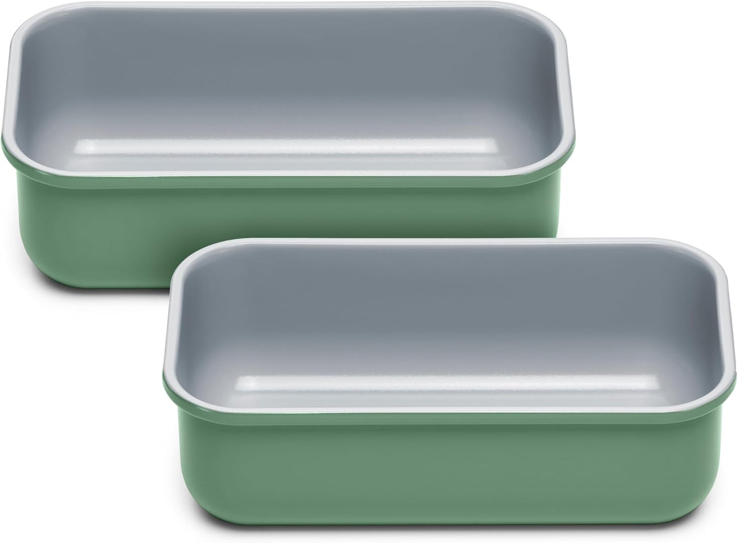 Caraway Non-Stick Ceramic 1 lb Loaf Pan Duo - Naturally Slick Ceramic Coating - Non-Toxic, PTFE & PFOA Free - Perfect for Pound Cakes, Breads, & More - Sage