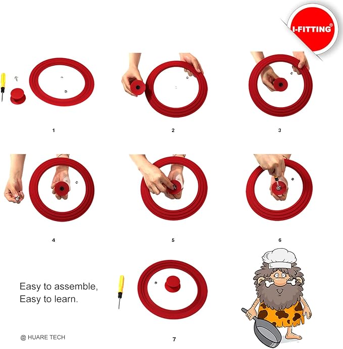 Universal Pot Pan Lids Replacement Knob, IFITTING Silicone Heat Resistant Pan Cover Holding Handles, BPA Free, Dishwasher Safe, Fits Skillets and Kitchen Cookware Covers 2Pack White