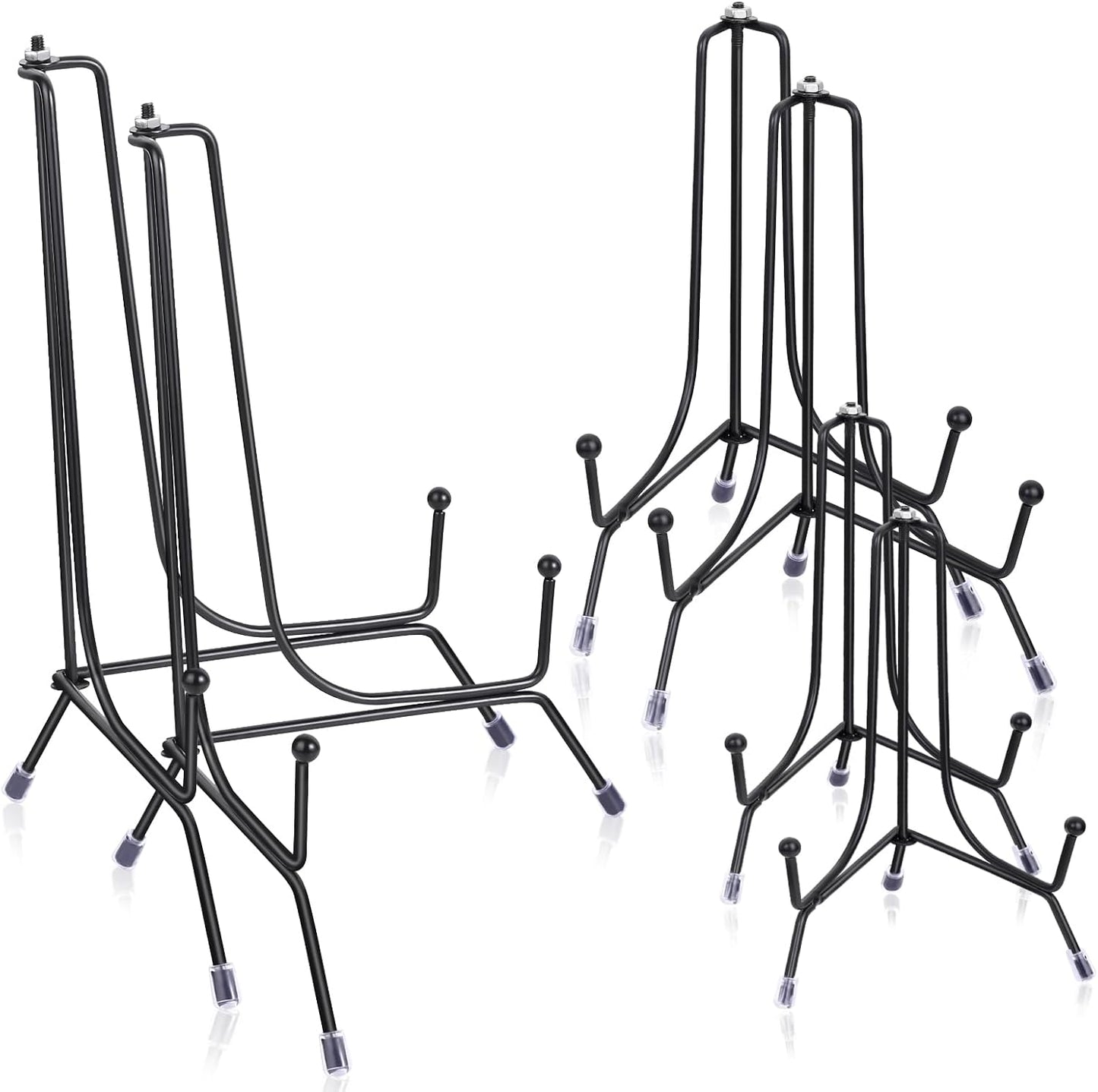 6-Pack Upgraded Anti-Slip Plate Stands for Display, 4/6/8 Inch Decorative Iron Plate Holders, Easel, Frame, Book, Card, Plaque, Picture Display Stands