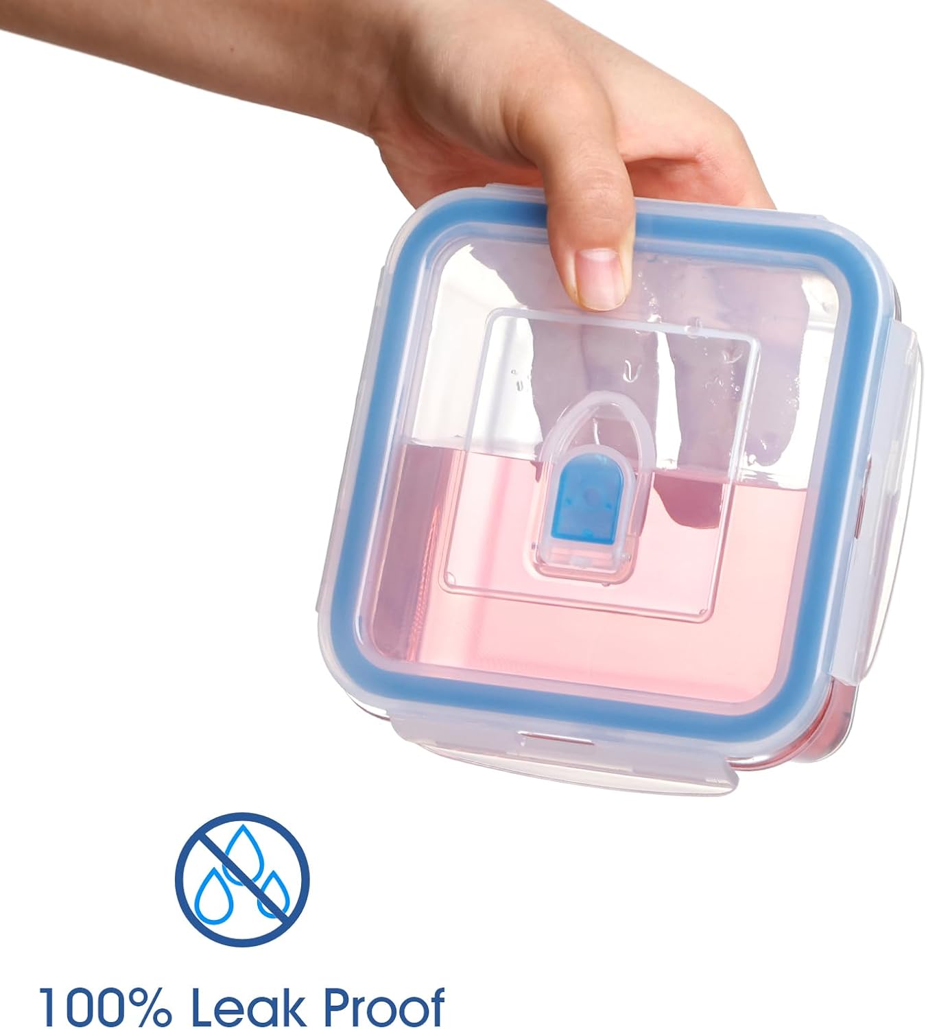 NUTRIUPS 0.5L Glass Food Storage Containers Set of 2, Square Meal Prep Containers, Food Storage Containers