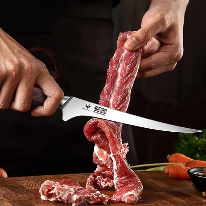 HOSHANHO Fillet Knife 7 Inch, Professional High Carbon Stainless Steel Boning Knife for Meat, Ultra Sharp Japanese Fish Fillet Knives with Ergonomic Wood Handle