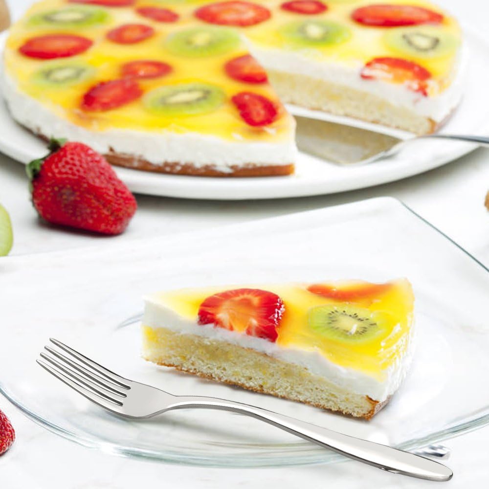 Ramddy Dinner Fork Flatware Set, 18/10 Stainless Steel Table Forks, 12 Pieces, A