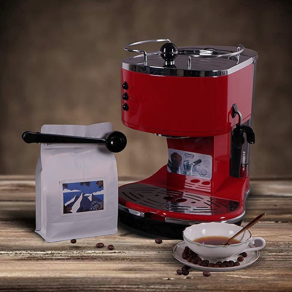 REMTAP Coffee Bags with Valve(50pcs,16oz) white High Barrier Aluminumed Foil Flat Bottom Standing Coffee Beans Storage Bags,Reusable Heat Sealable Side Zipper Pouches for Home or Store