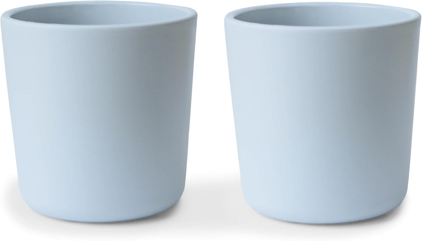 mushie Dinnerware Cups For Kids | Made in Denmark, Set of 2 (Powder Blue)