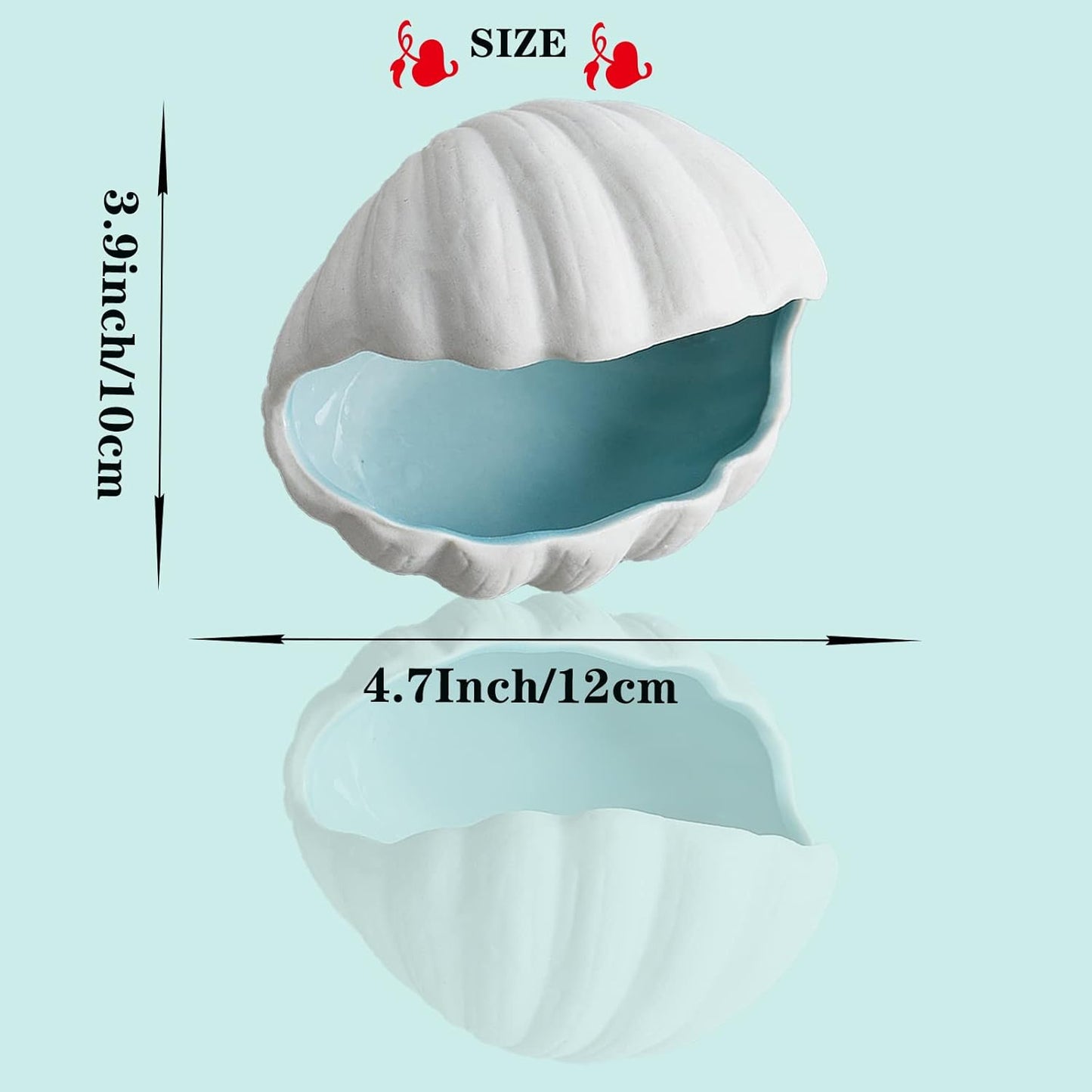 Shell Ceramic Jewelry Dish Keys Bowl Jewelry Holder Earring Dish Trinket Tray Jewelry Plate Small Key Bowl for Entryway Table Candy Storage Holder Home Birthday Party Decor (F STYLE)