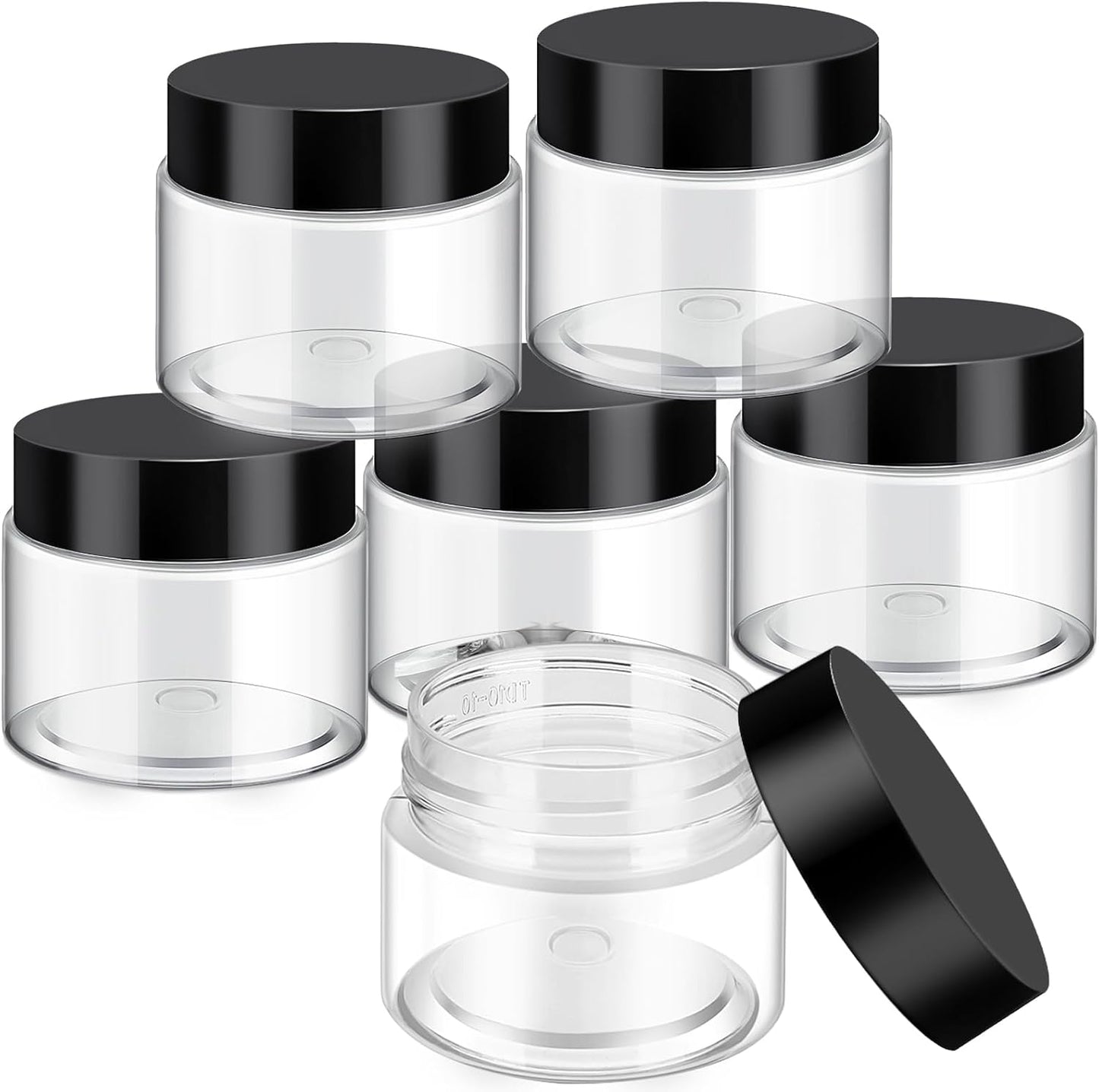 SATINIOR 6 Pack 32 oz Plastic Jars Containers with Lids Wide-mouth Refillable Leakproof Reusable Round Empty Jars for Travel Cosmetic Dry Food Spice Cookie Candy Home Kitchen Organizing(Black)