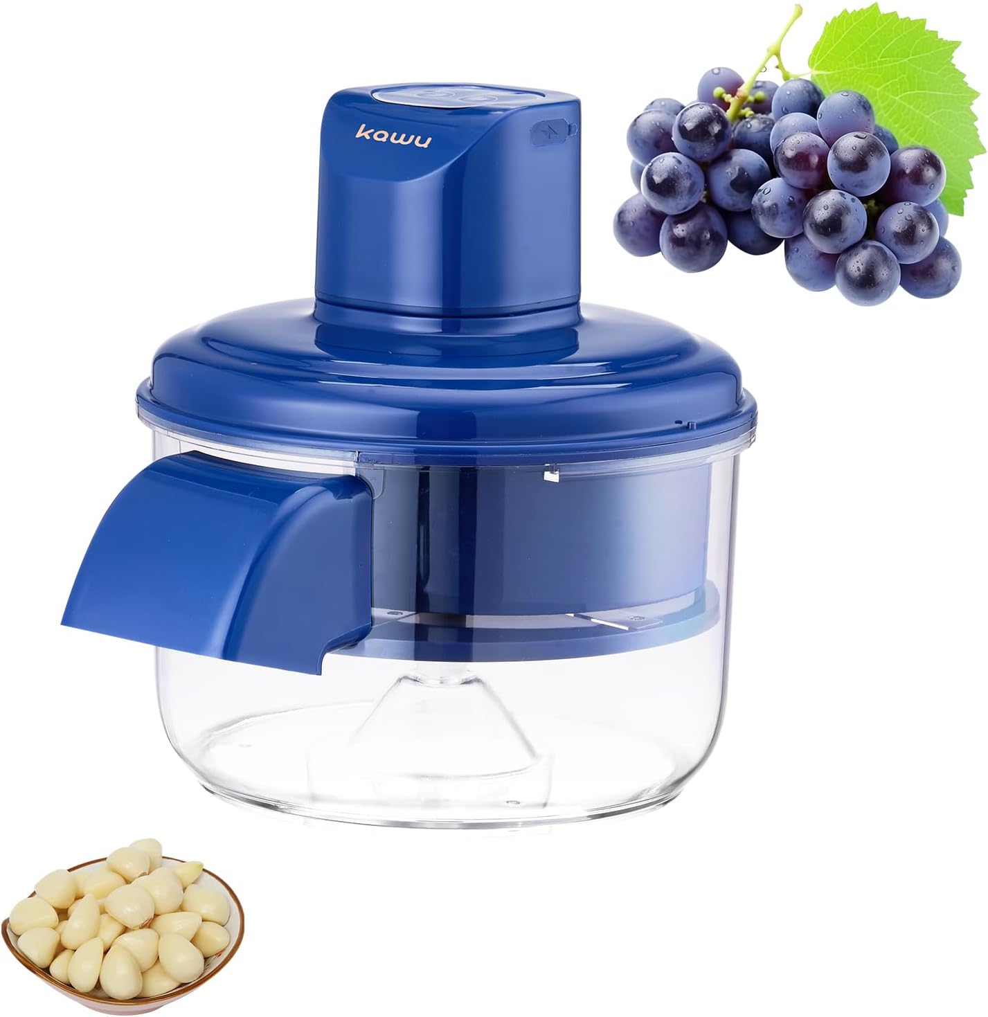 Kawu Electric Grape Peeling Machine, Portable Automatic Garlic Peeler Machine with 5 Blades, USB Rechargeable, Smart Fruit Machine Remover Tool for Small Fruits, Effortless Peeling for Home Kitchen