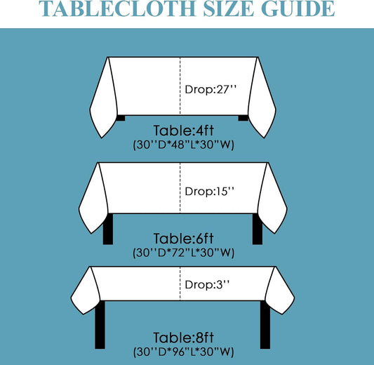 VidaFete Tablecloth 60 * 102inch 6 Pack Rectangle Table Cloth Polyester, Stain Wrinkle Resistant Dining Table Cover for Kitchen Dinning Party Wedding Rectangular Tabletop Buffet Decoration(White)