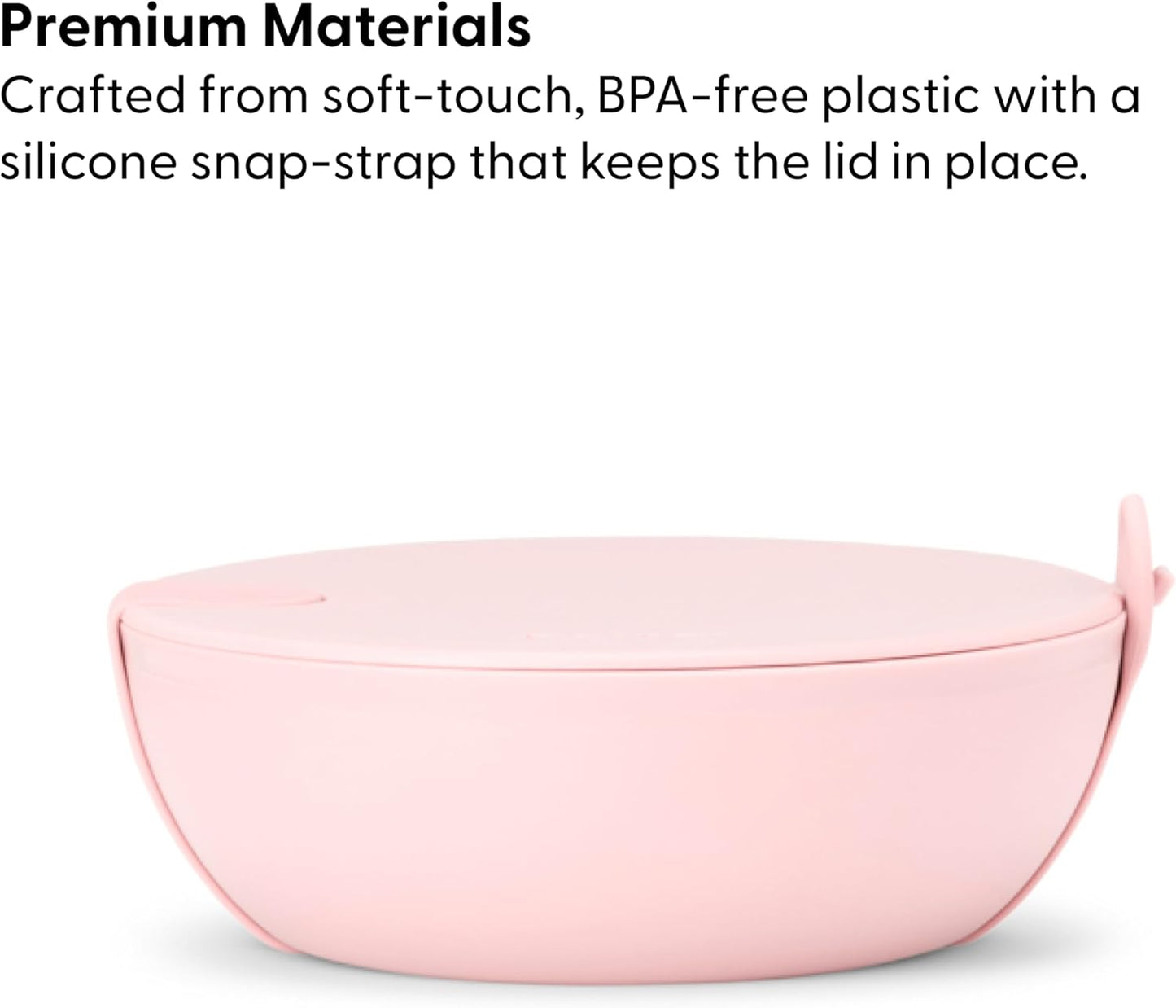 W&P Porter Plastic Bowl Lunch Container w/ Protective Non-slip Exterior, Cream 1 Liter | Lid & Snap-tight Silicone Strap | Food Storage, Bento Box, Meal Prep | BPA-Free Plastic