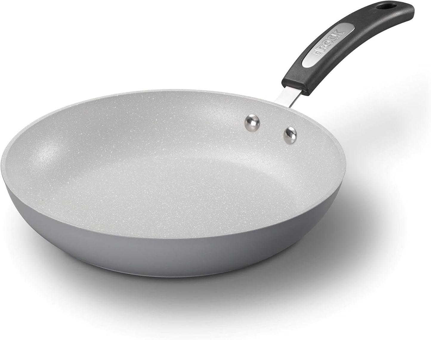 Starfrit The Rock TERRA 28cm (11'') Ceramic Non-Stick Fry Pan - Thick Aluminium Base - PFOA Free - Easy to Clean - Grey