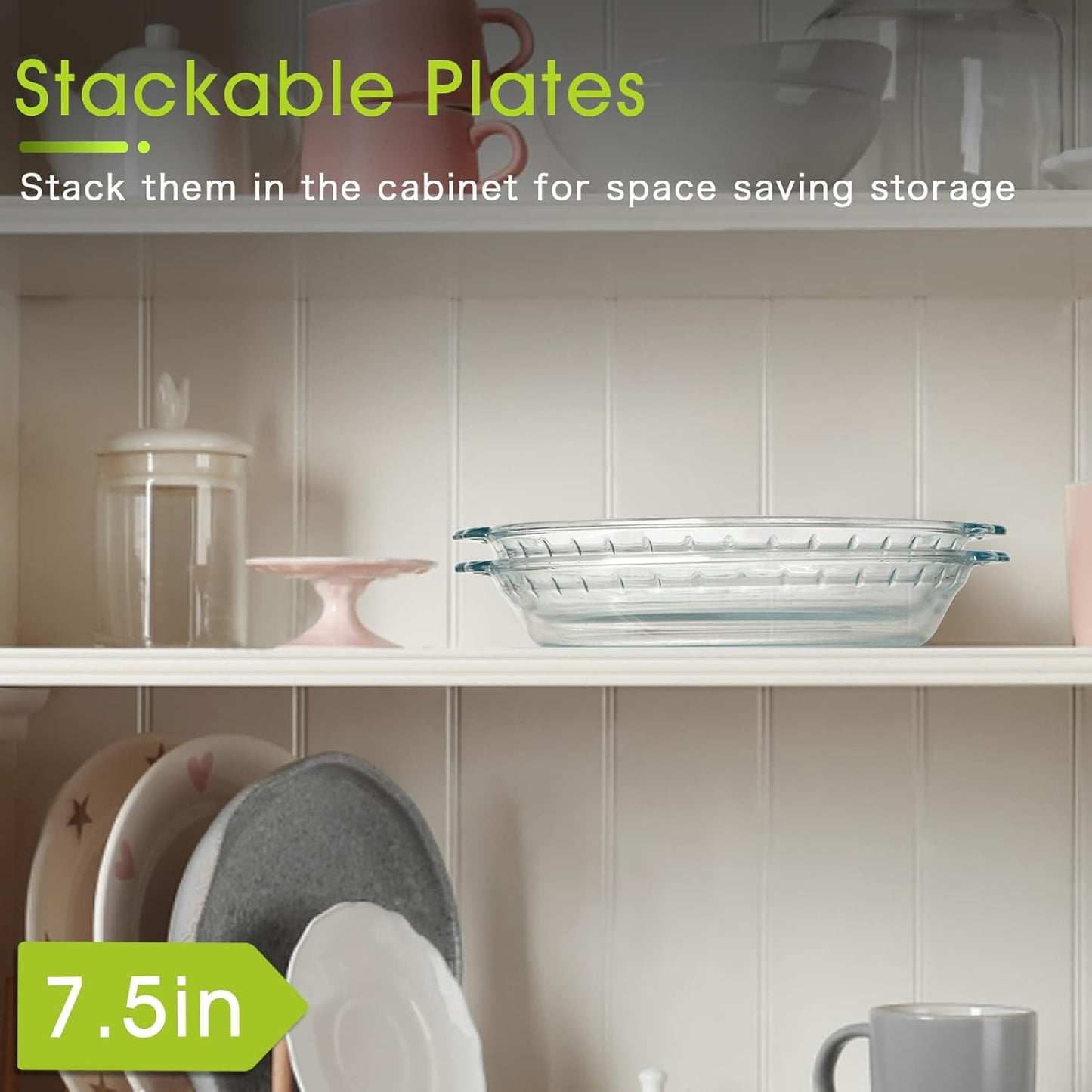 ZYER Glass Pie Plate 18.8oz Small Pie Dish Small Pie Pan for 1~2, Glass Pie Dish for Baking, 7.5 Inch 2pack