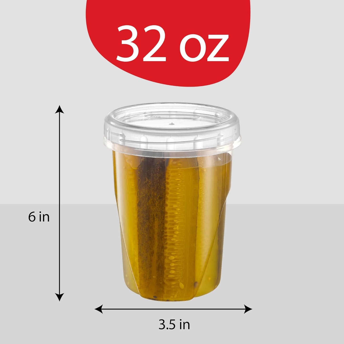 PLASTICPRO 6 Pack Twist Cap Food Storage Containers with Clear Screw on Lid- 32 oz Reusable Meal Prep Containers - Freezer and Microwave Safe Clear Plastic Food Storage