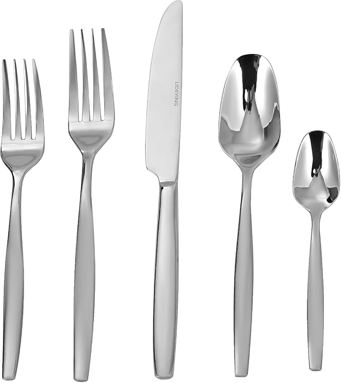 Silverware Set,30-Piece Stainless Steel Flatware Set for 6,18/0 Rust-Proof Cutlery Set with Forks & Spoons,Mirror Polished Dishwasher Safe - Heavy Duty Tableware for Wedding Housewarming