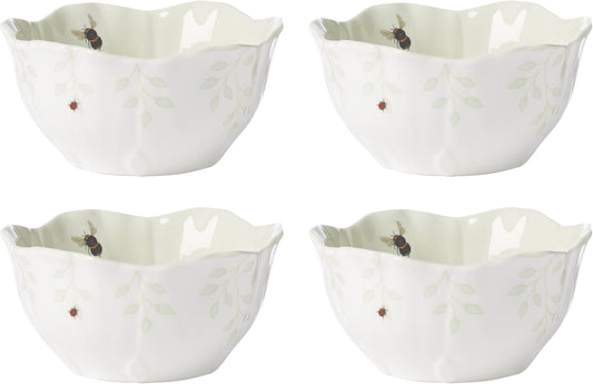 Lenox 897162 Butterfly Meadow Floral Dessert Bowls, Green, Set of 4
