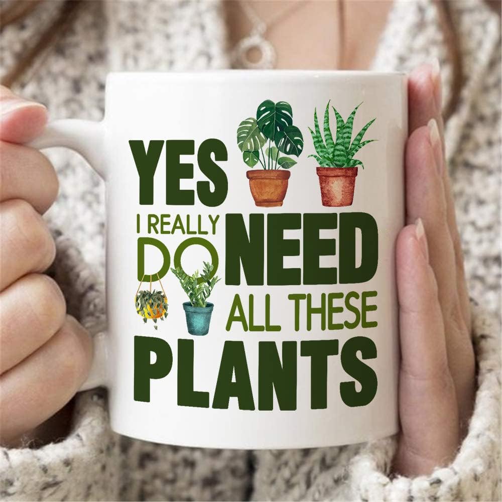 Plants Mug Gifts for Plant Lover Women Men Gifts For Plant Lovers 11oz Coffee Mug Crazy Plants Lady Themed Cactus Gift Christmas Birthday Present Tea Cup With Keychain