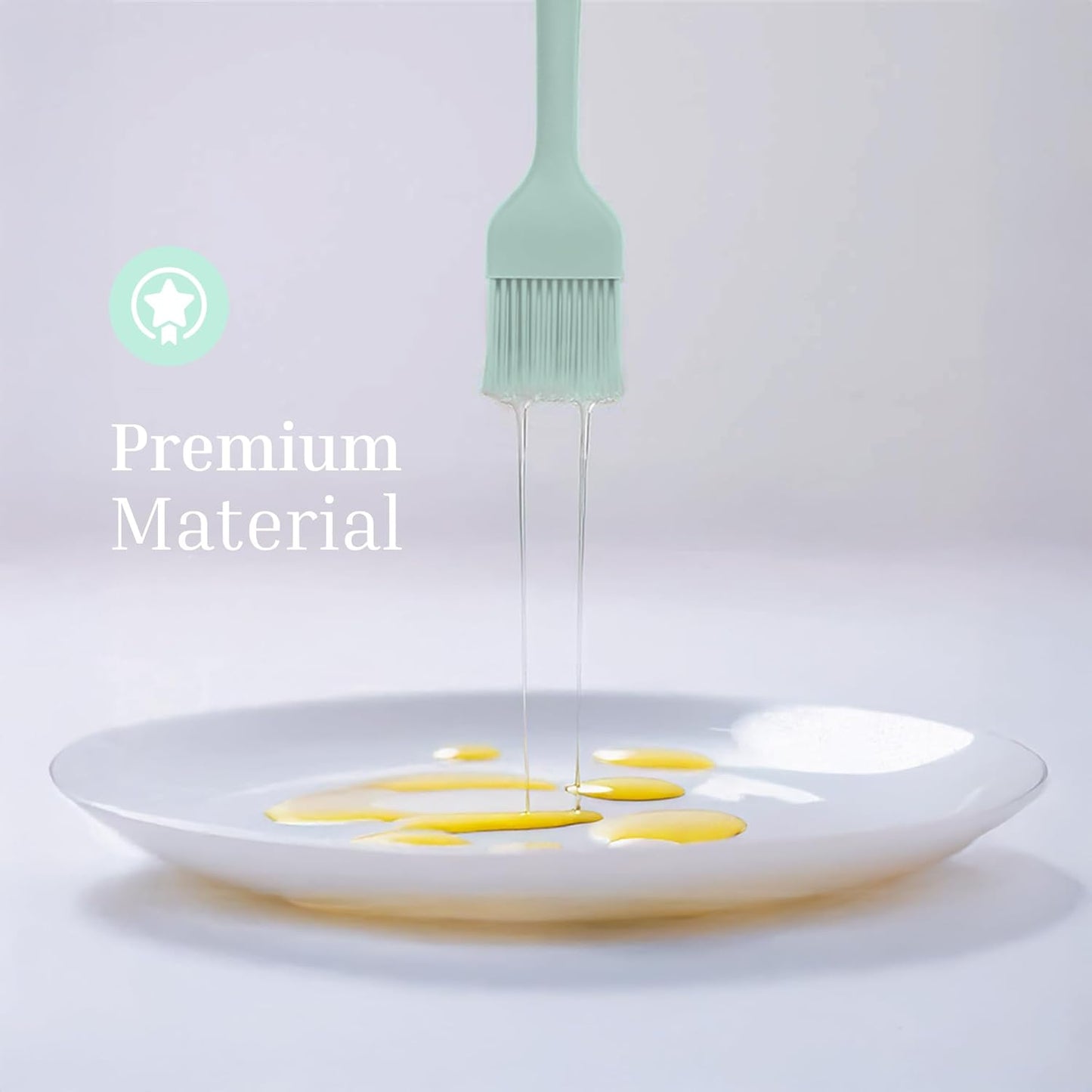 Silicone Pastry Brush Set – 2-Piece Set of Basting Brushes for Cuisine and BBQ – Kitchen Tools and Accessories with Comfortable Handles, Heat-Resistant Utensils for Cooking & Baking – Pastel Green