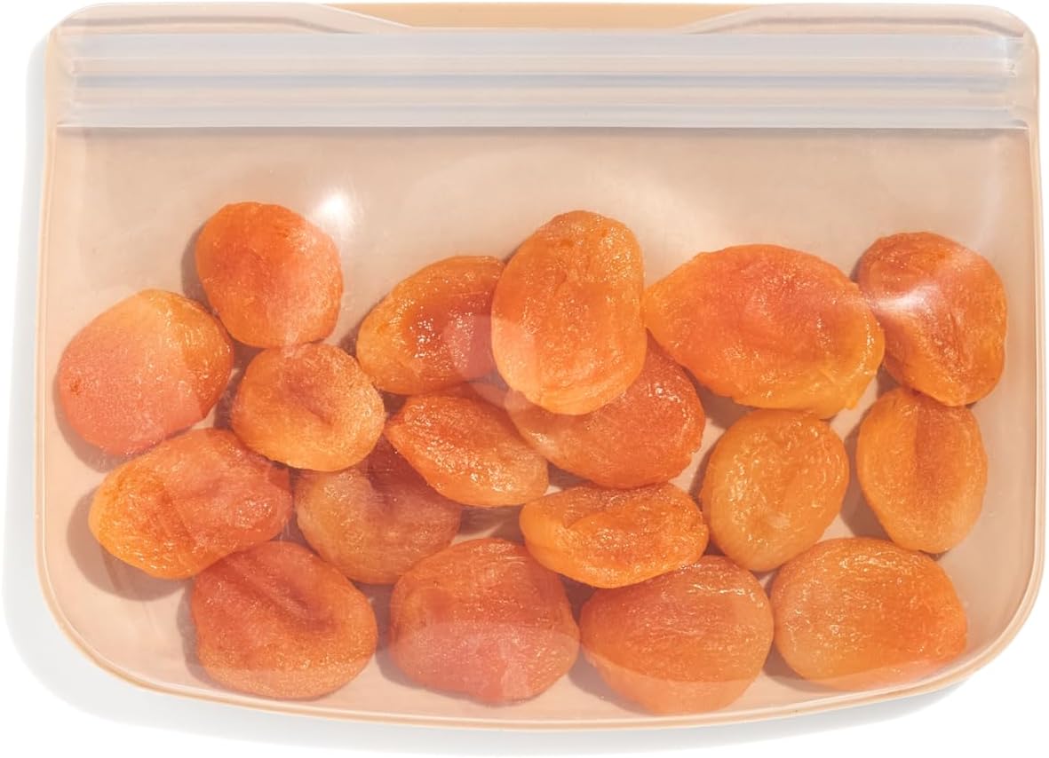 W&P Porter Silicone Reusable Storage Bag, Sandwich (10oz Flat), Oat, Food Storage Container, Microwave and Dishwasher Safe, Easy Cleaning