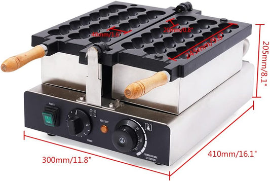 1800W Commercial Bubble Waffle Maker, 6 Grids Electric Waffle Maker Non-Stick Stainless Steel Belgian Waffle Iron w/Time & Temper Adjustable|180°Rotating, Large Waffle Machine for Restaurant Party
