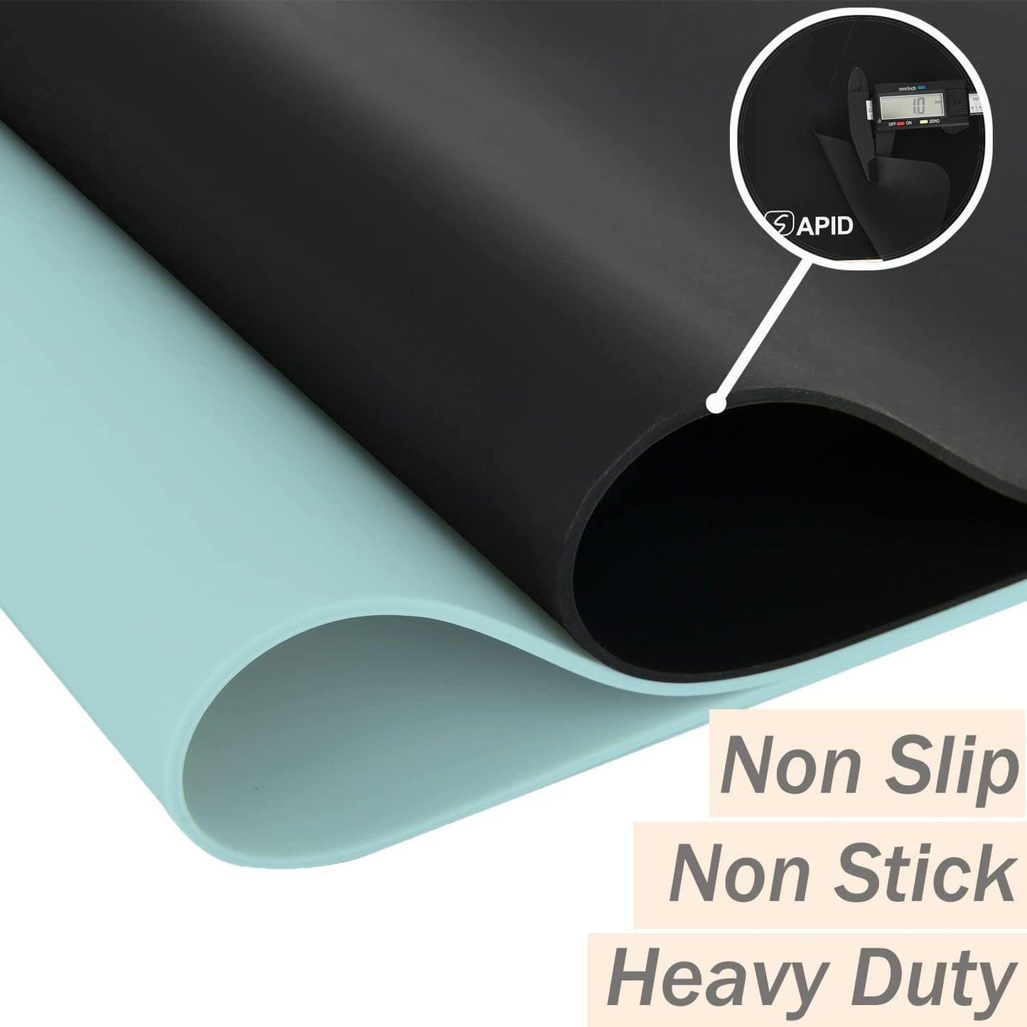 Extra Large Silicone Mat 36" x 24" Place Mats, Heat Resistant Mat for Kitchen Countertop Protector, Thick Placemats Washable Silicone Mats for Kitchen Counter Mat Dining Table Mat, Mint Green, Sapid