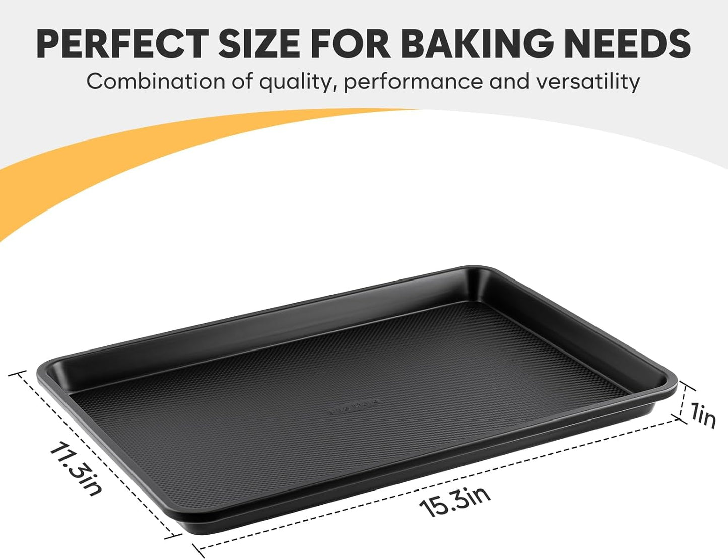 2 Pack Jelly Roll Pan 15.3x13.3, Cookie Sheets for Baking 0.8mm Thick Non Stick Baking Sheets for Oven Heavy Duty Baking Trays