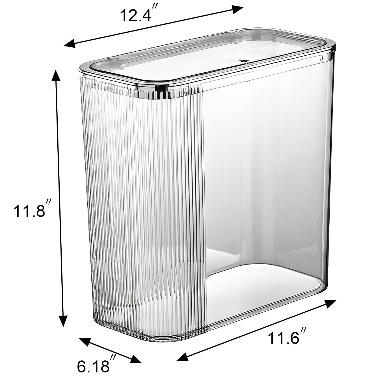 Sooyee Clear 14 Liter Bathroom Trash Can with Lid,3.9 Gallon Garbage Can with Press Type Lid,Trash Bin for Bathroom,Powder Room,Bedroom,Kitchen,Craft Room,Office