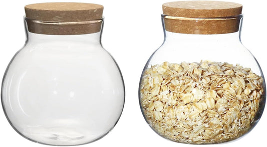 17oz Glass Jars with Airtight Cork Lids,Wedding Candy Jar,Glass Storage Jars Great Ideal for Kitchen Storage, Tea, Biscuits, Cereals, Flour, Beans, Spices, Coffee Beans (9)